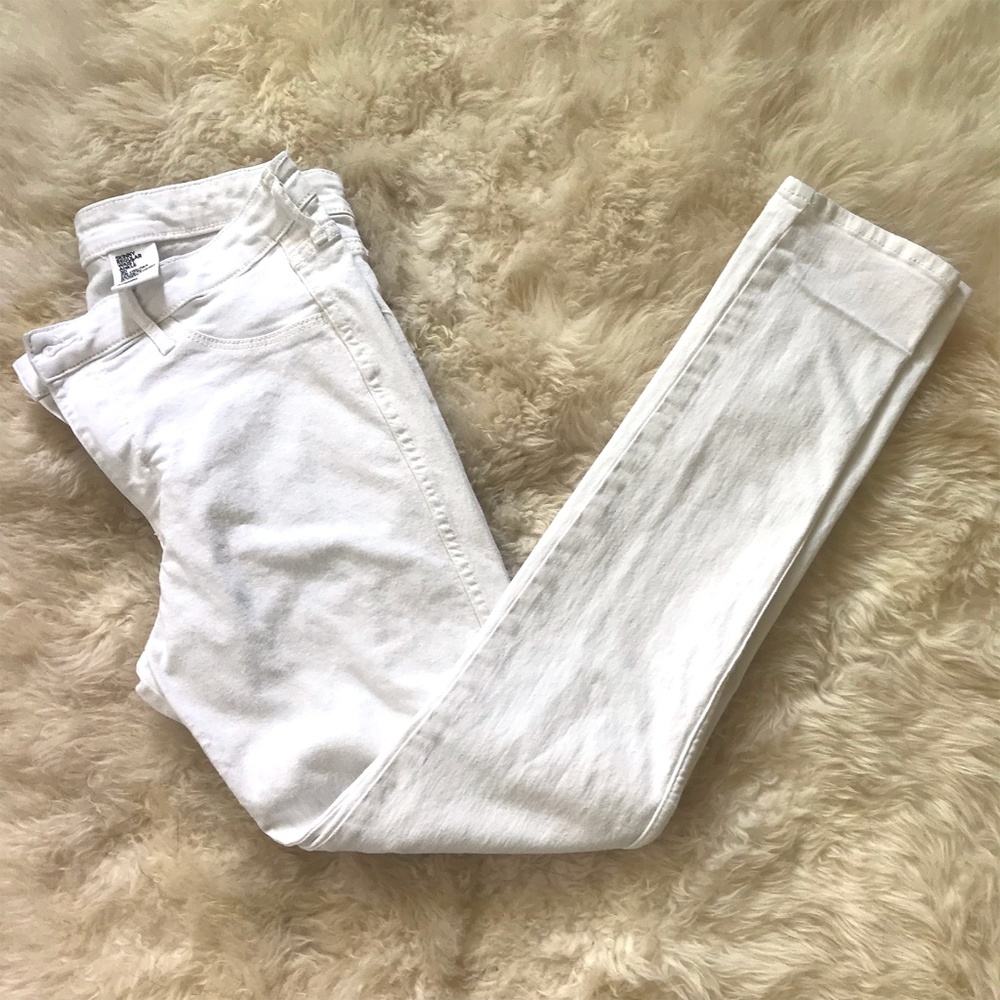 H&M White Denim Skinny Ankle Pants